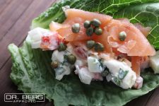 Keto Smoked salmon on lettuce wrap