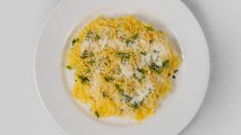 Baked Lemon Garlic Spaghetti Squash
