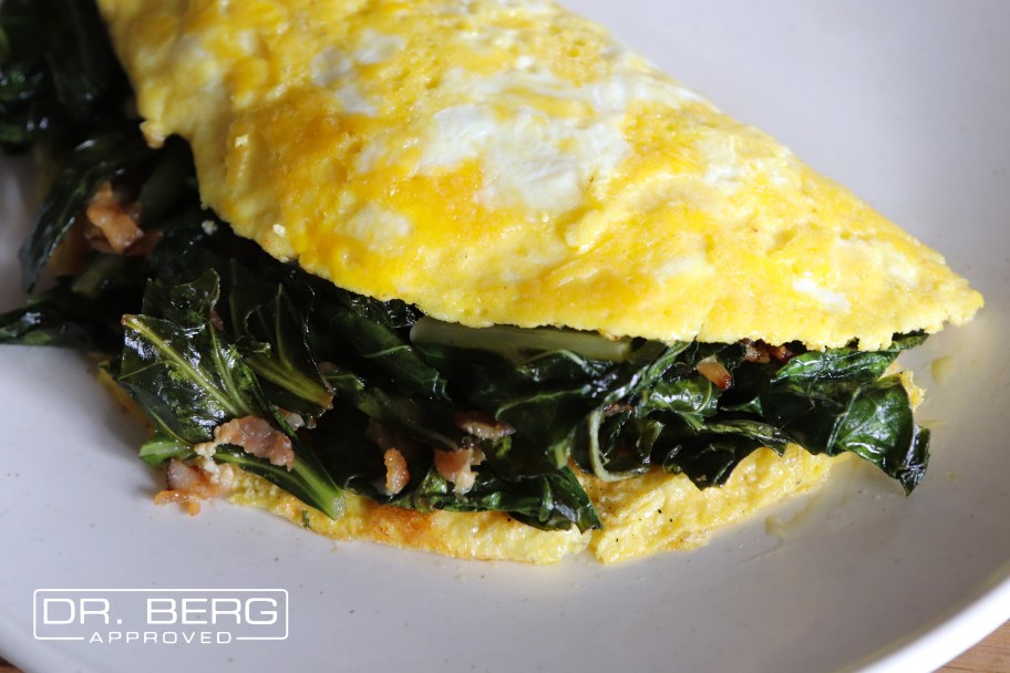 Collard Greens and Bacon Omelette