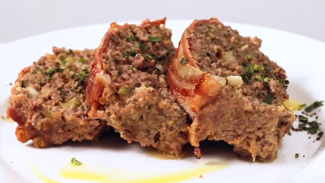 Keto Bacon-Wrapped Meatloaf