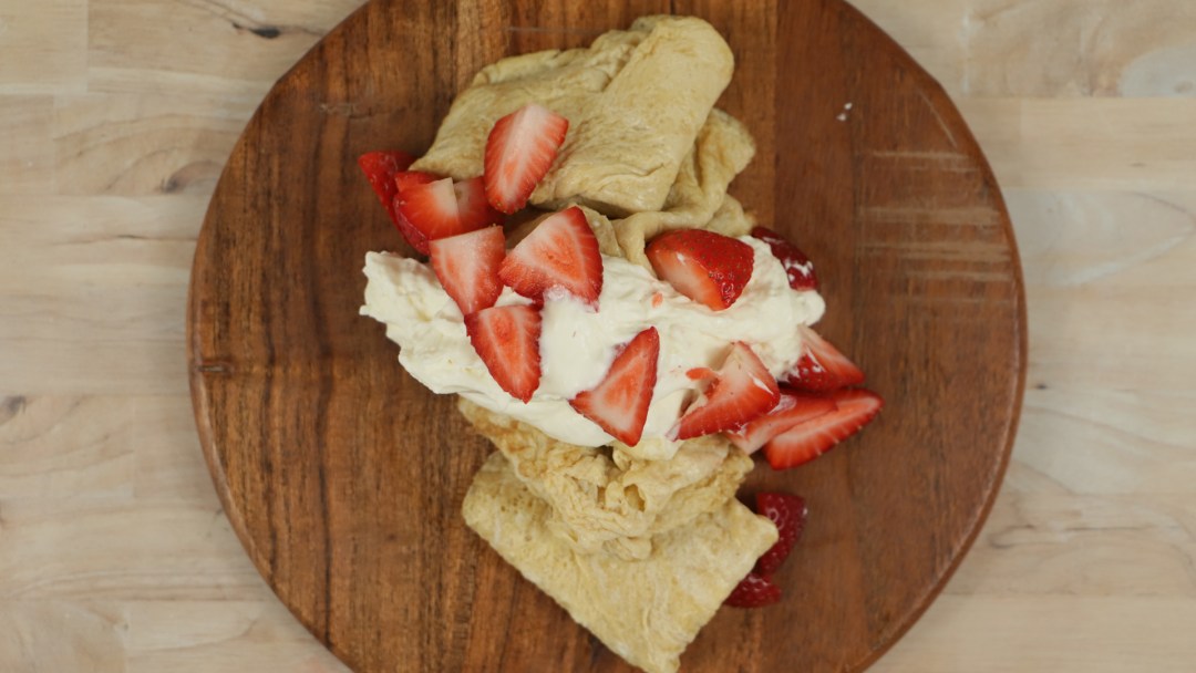 Coconut Keto Crepes with Fresh Strawberries