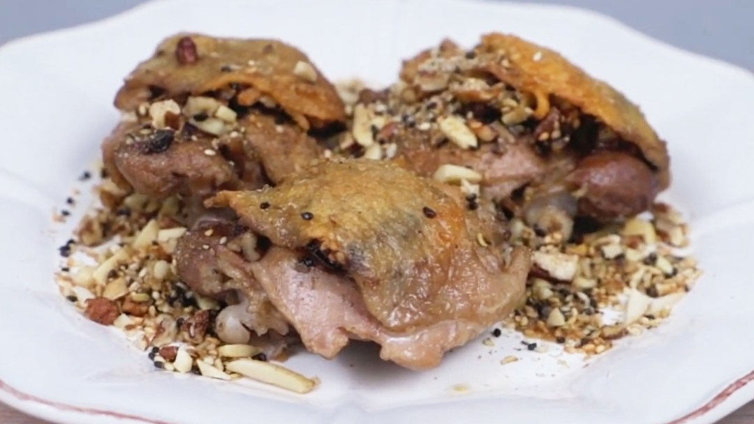 Keto Dukkah Nut Spice Coated Chicken Thighs