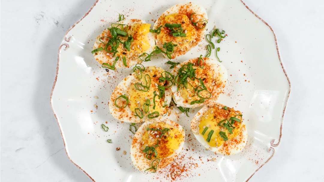 Keto Miso Deviled Eggs