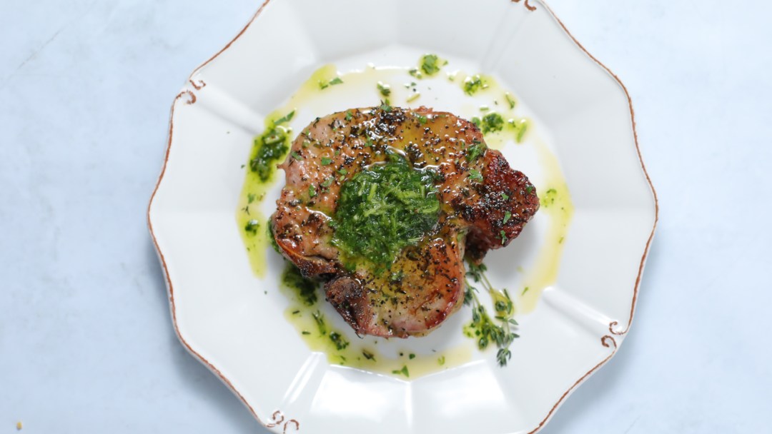 Keto Pan Seared Pork Chop with Chimichurri Recipe