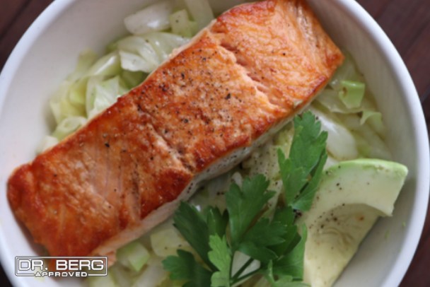 Simple Keto Cabbage and Salmon Bowl