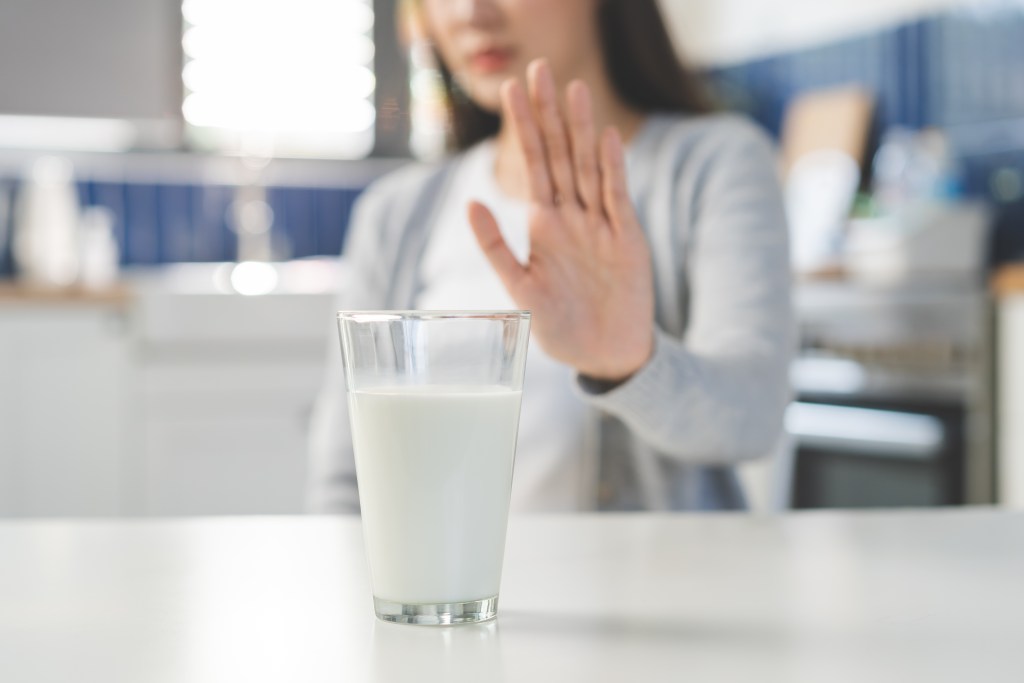 Woman refusing dairy 