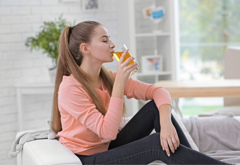Drinking tonic in the morning