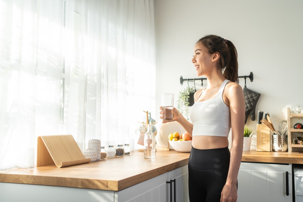 Woman drinking water