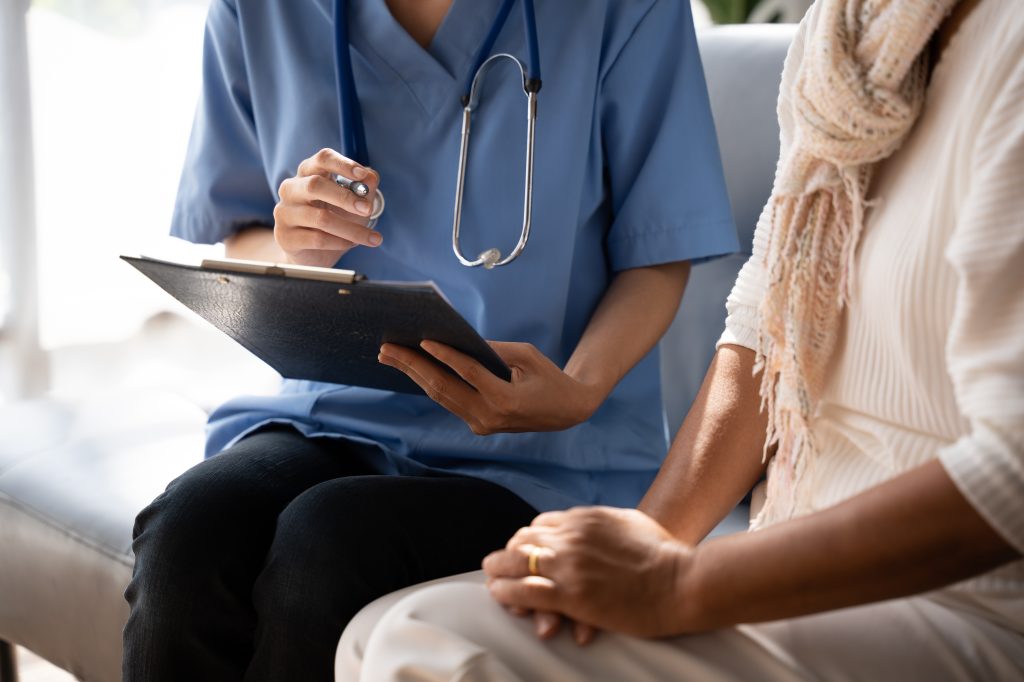 Woman at doctor's appointment