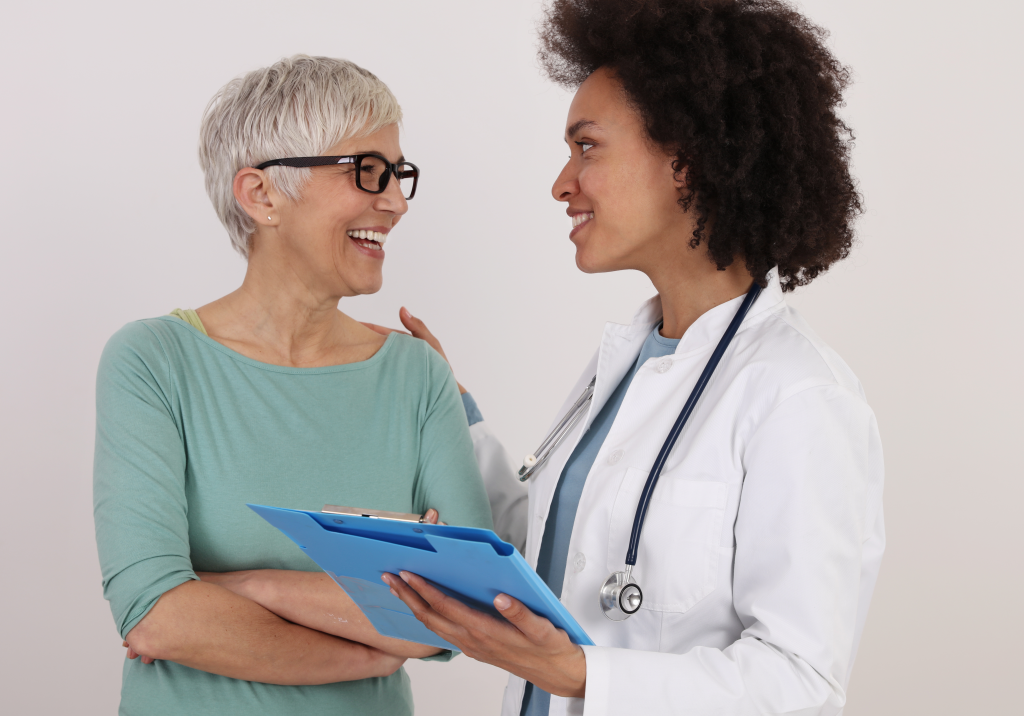 Woman and doctor
