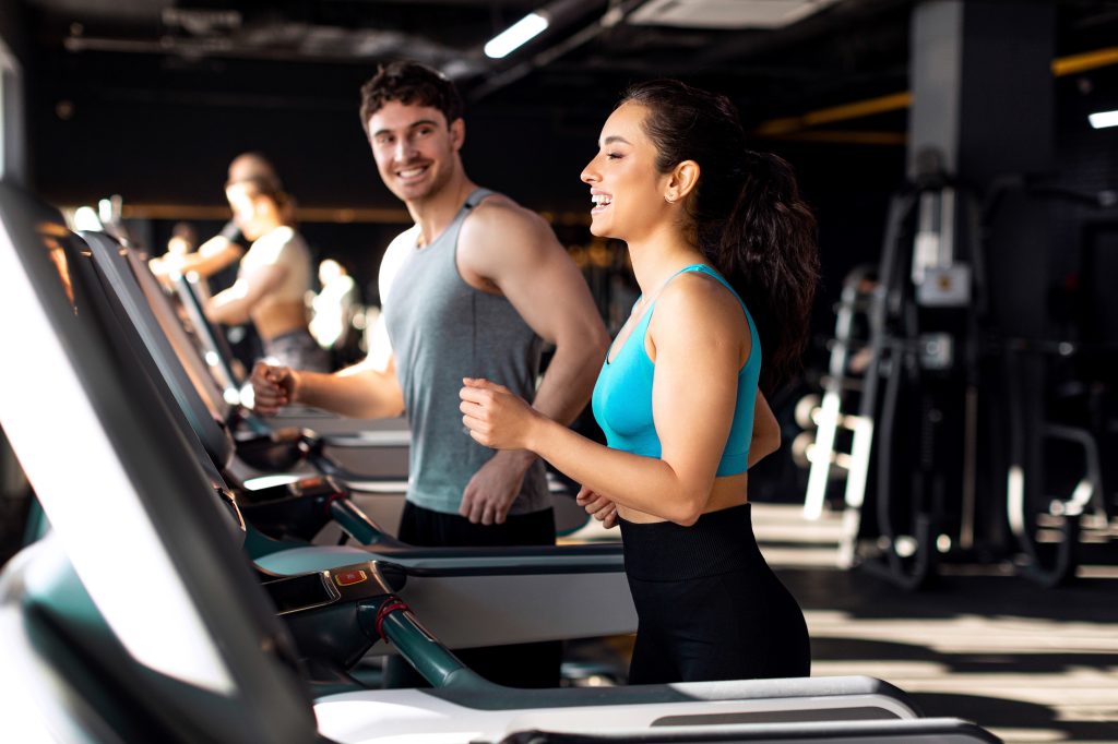 Couple exercising