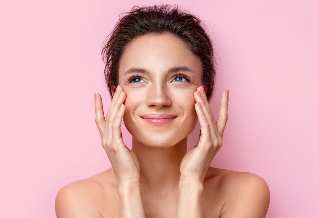 Smiling girl with healthy skin