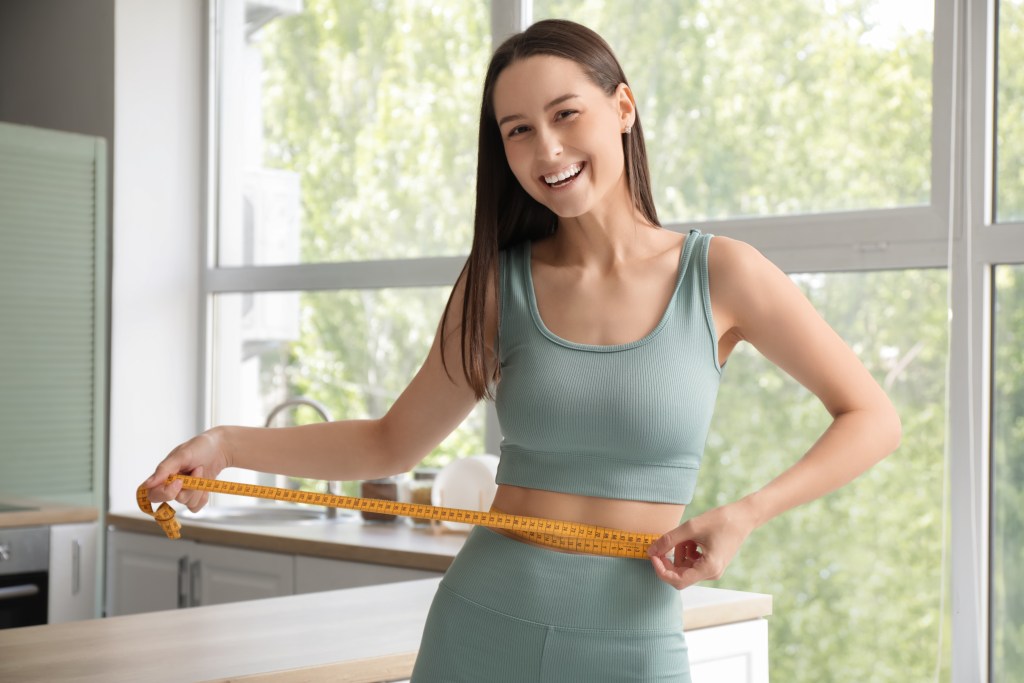 Woman losing weight 