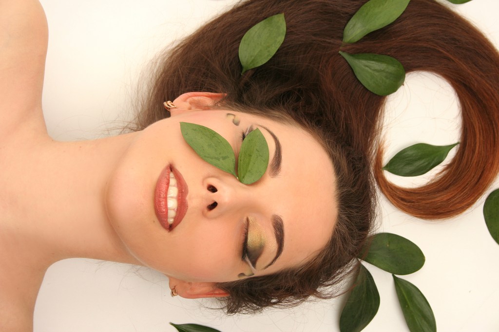 woman laying down with hair spread out