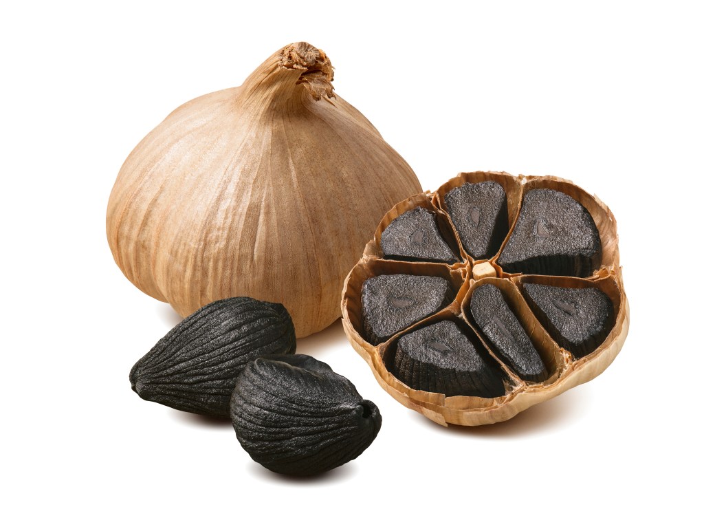 Black garlic bulbs