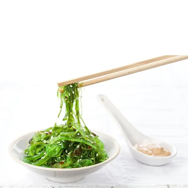 Sea kelp salad with sesame seeds.