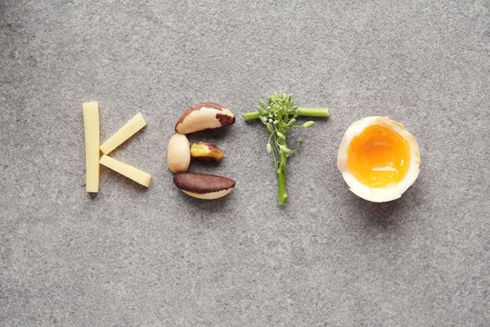 the word keto spelled with keto foods