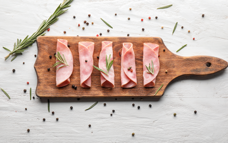 Quality fresh ham roll appetizer