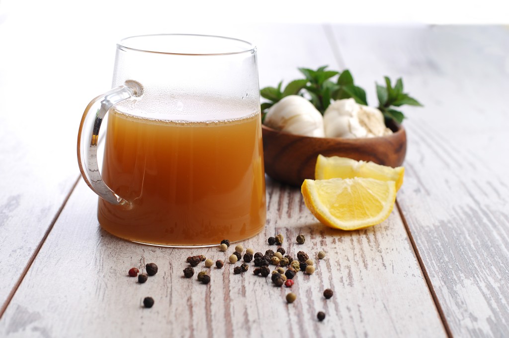 Bone broth in a cup