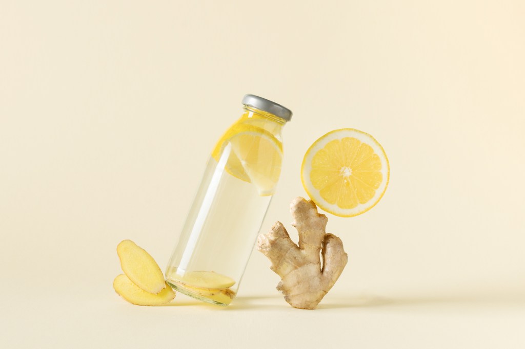Lemon and ginger infused water