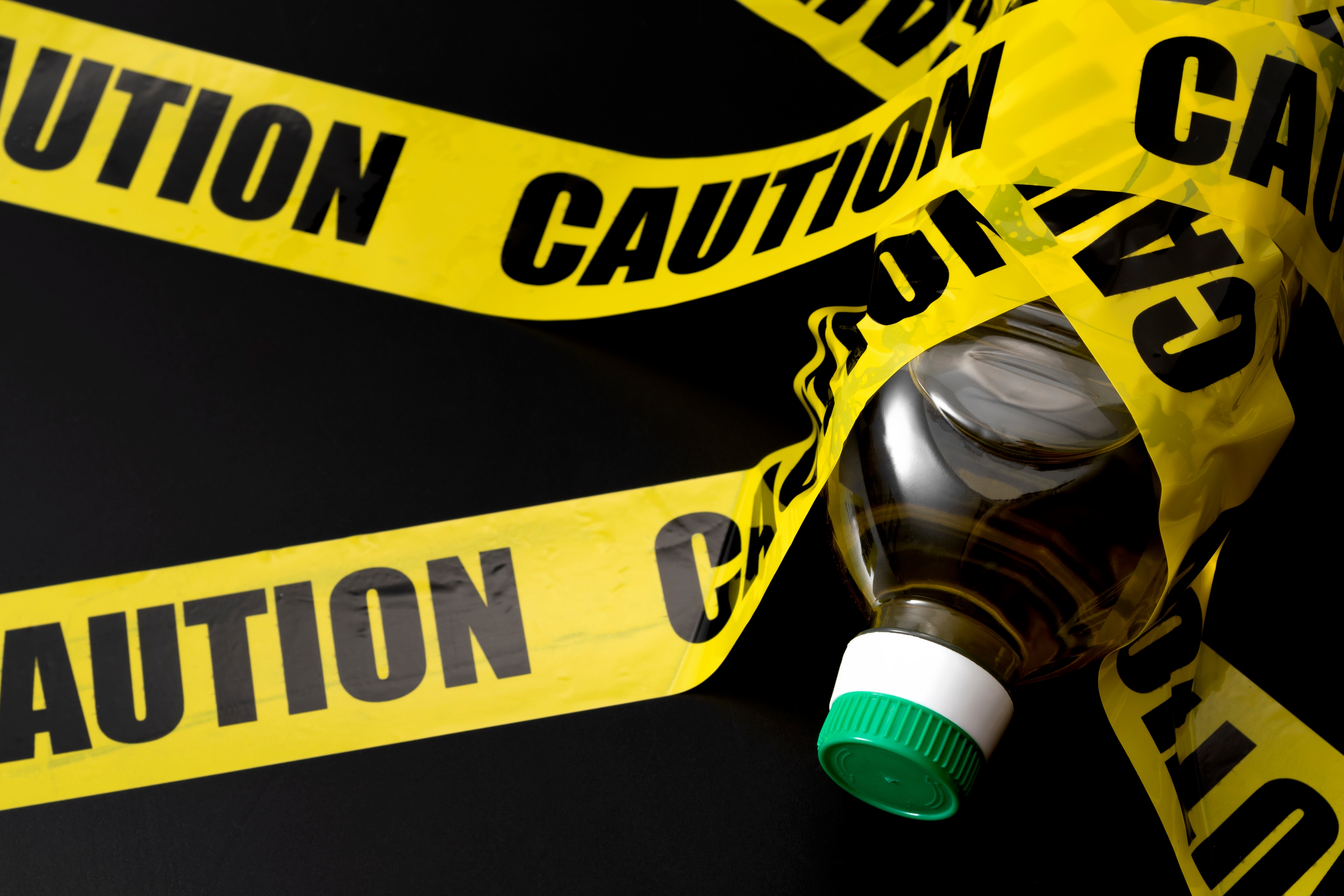 Vegetable oil in caution tape 