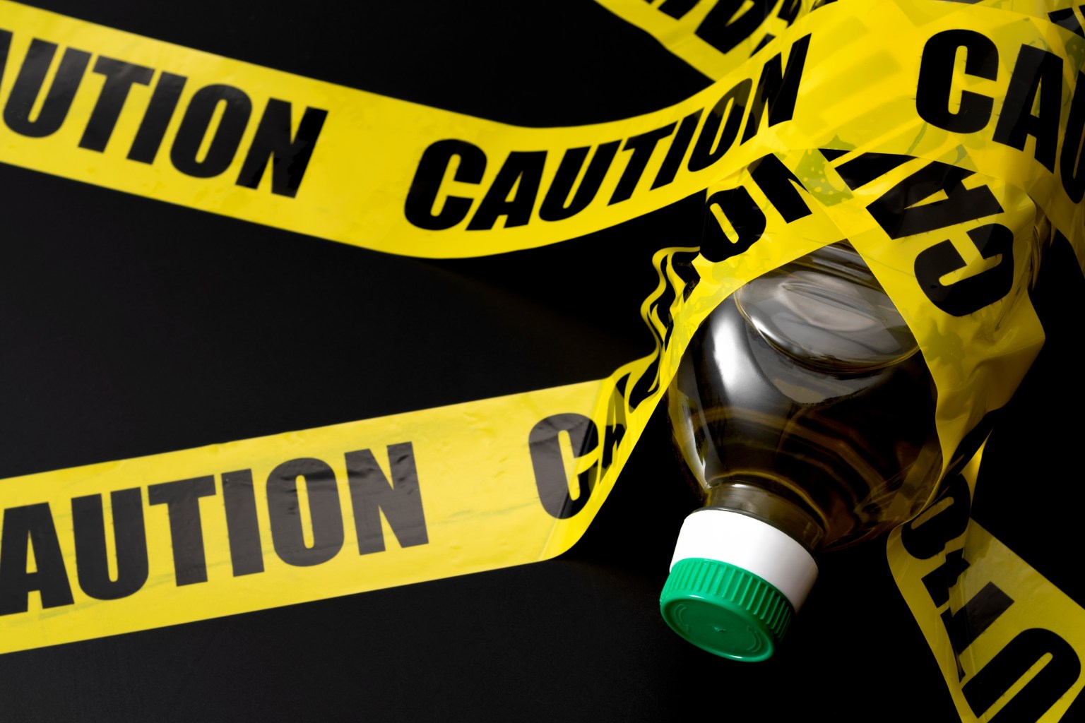 Vegetable oil in caution tape 