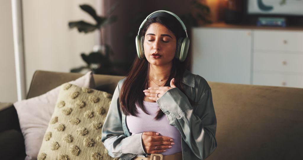 Woman breathing