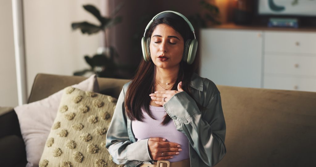 Woman breathing