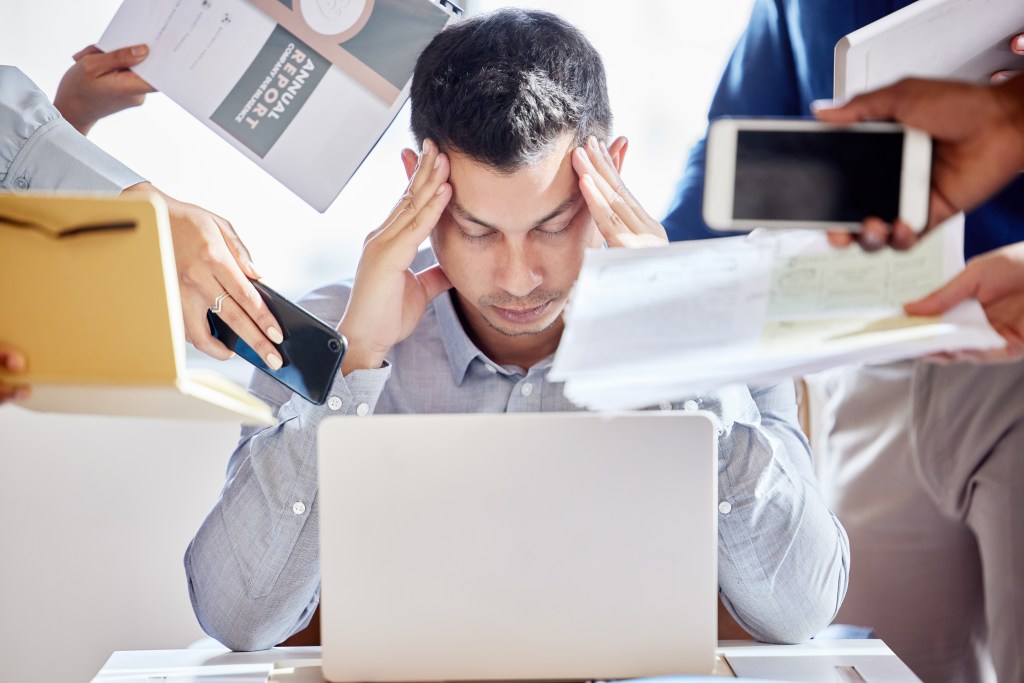 Stressed man