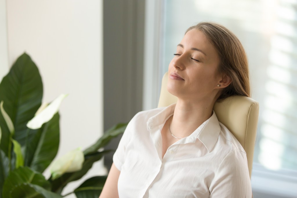 Woman taking a relaxing break
