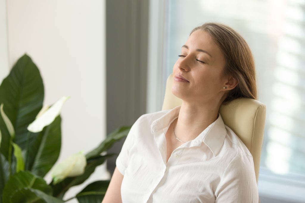 Woman taking a relaxing break
