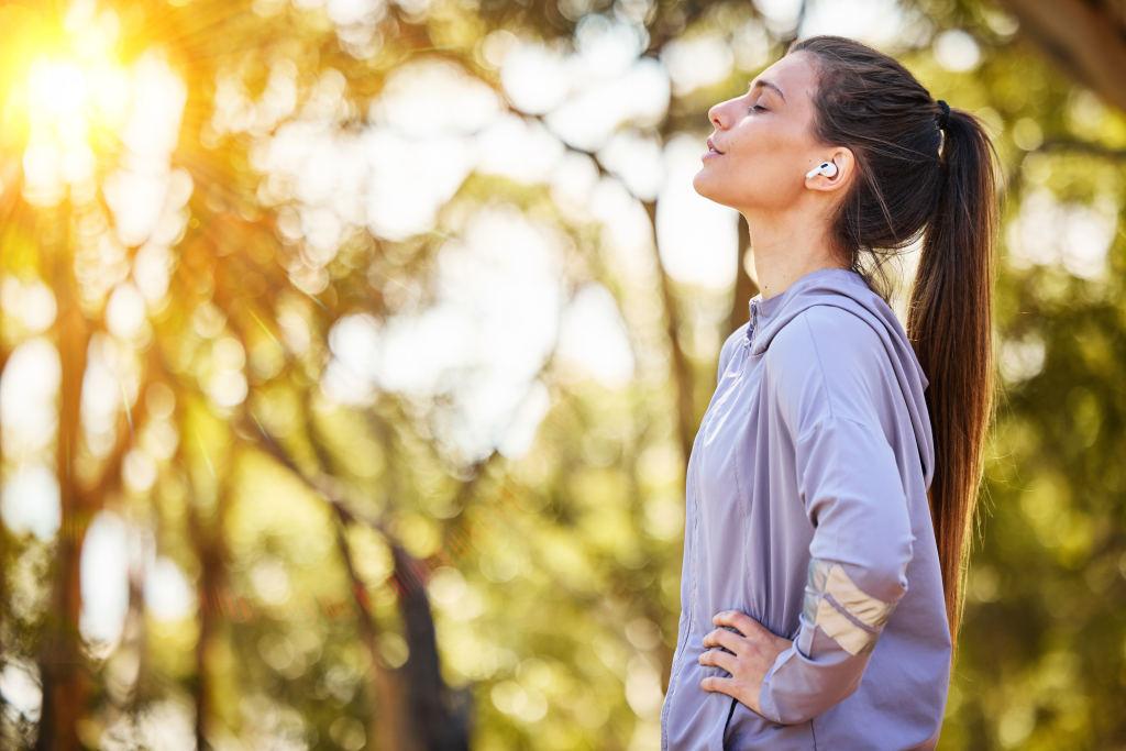 Calm woman in nature