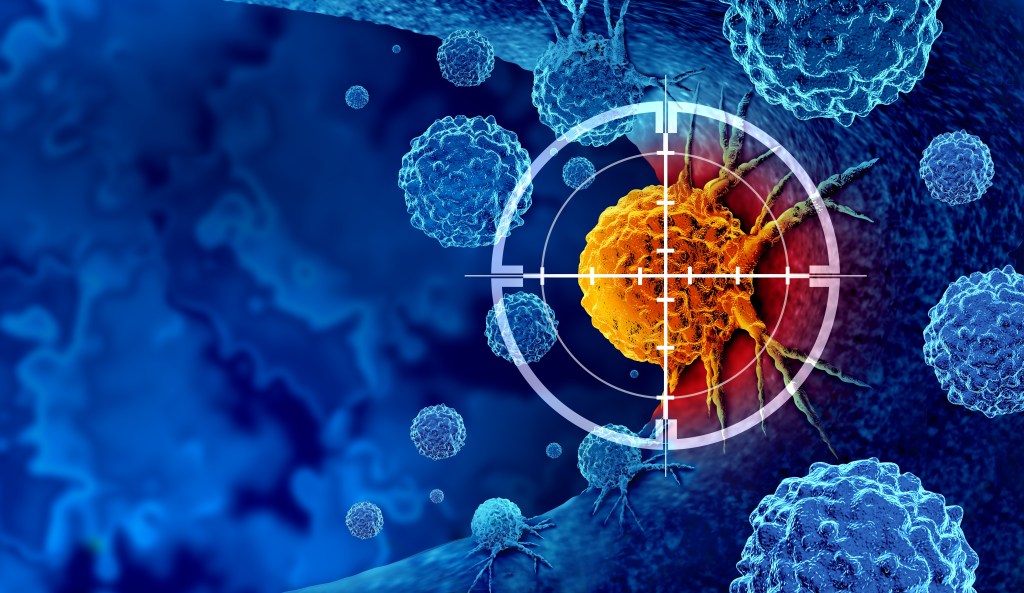 Yellow virus with blue background