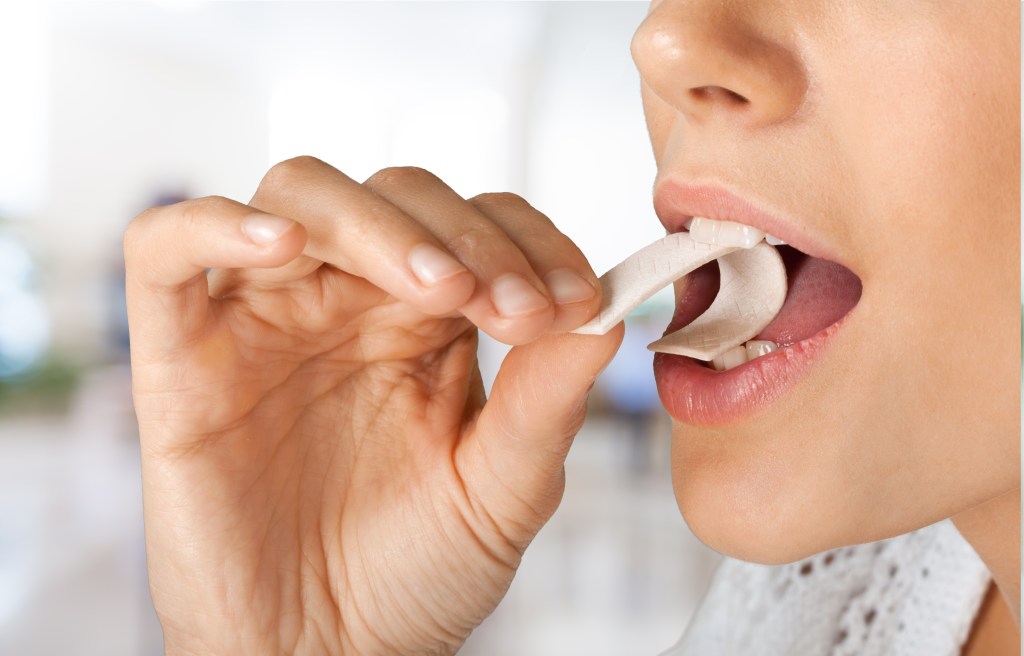 Woman chewing gum
