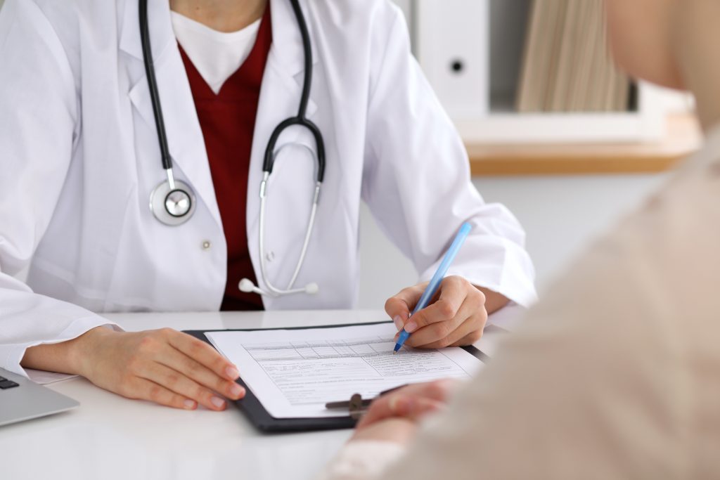patient at a doctor's appointment