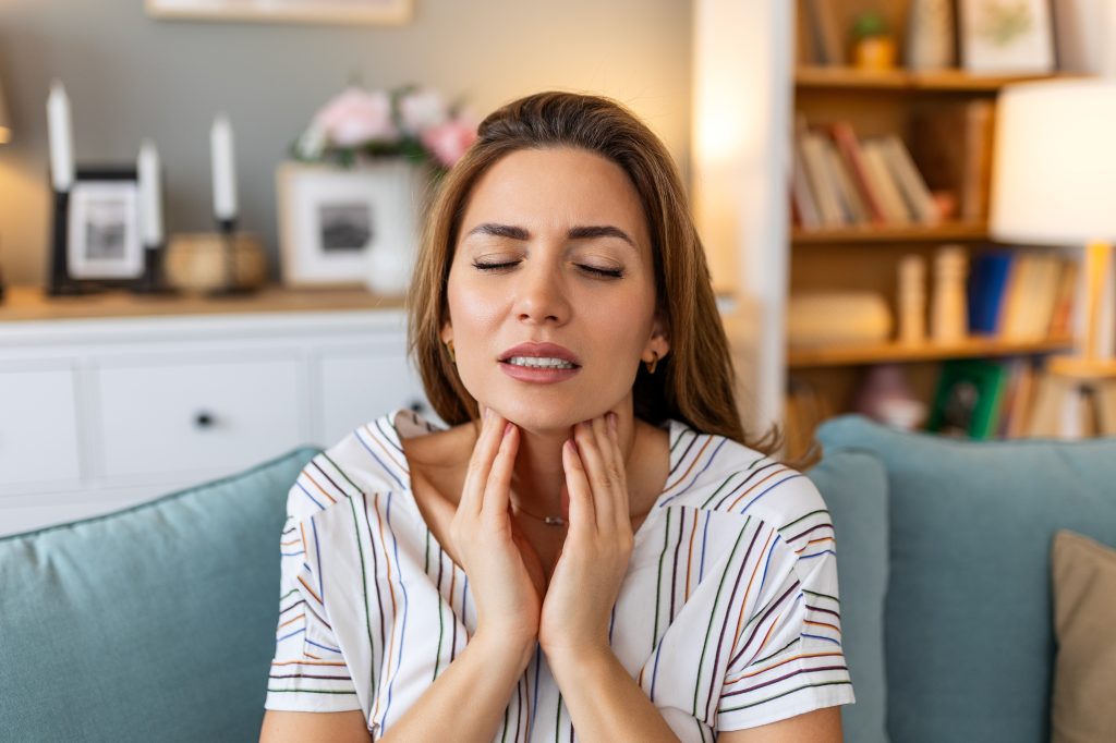 Woman with hypothyroidism