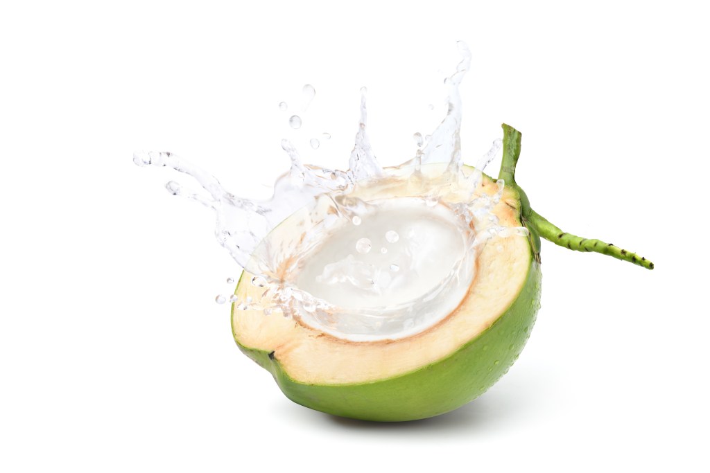Coconut juice splashing