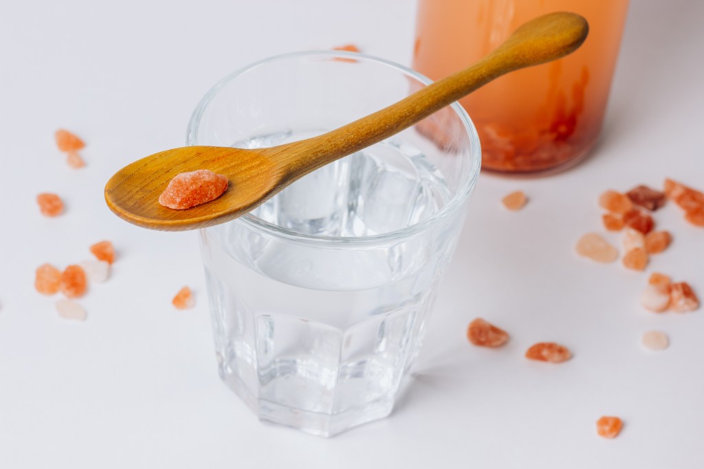 Water with pink salt
