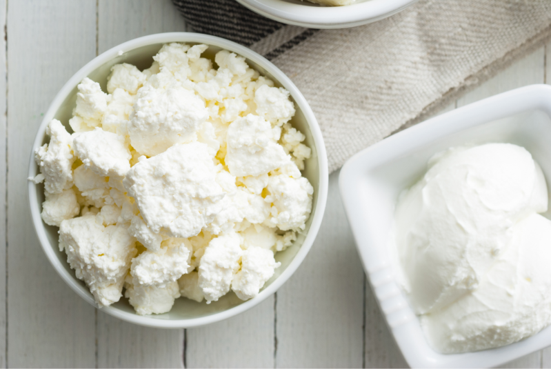 Cottage cheese and yogurt