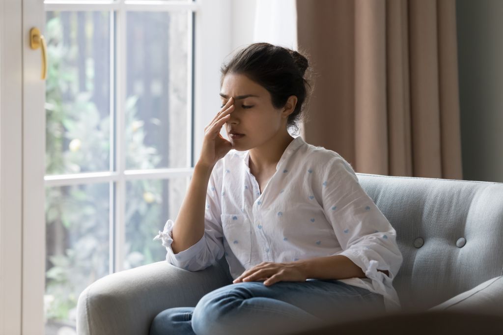 Woman with a headache