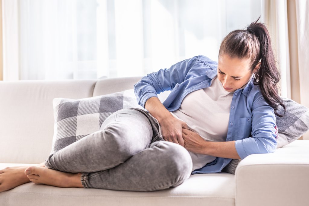 Woman with abdominal pain