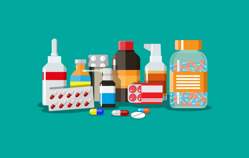 Different medicine bottles