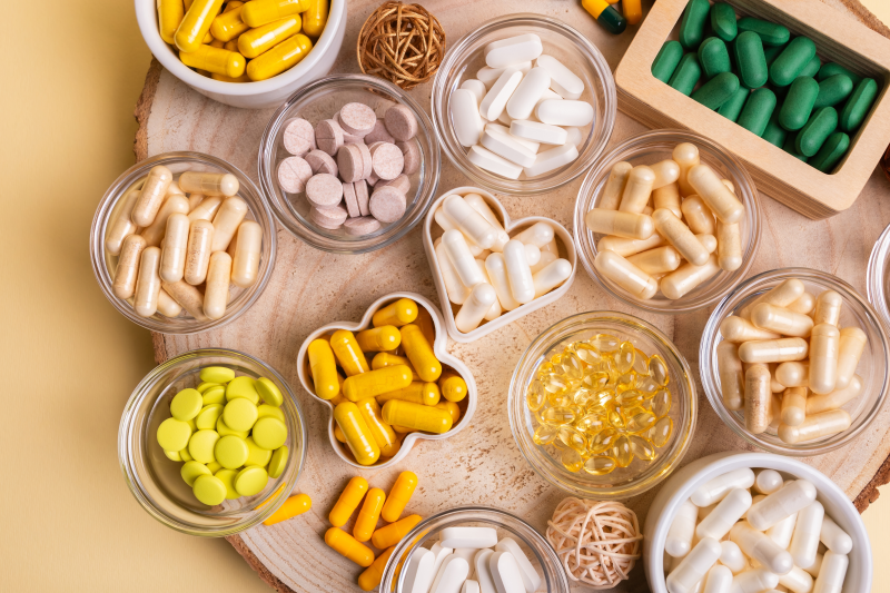 Different supplements on a table