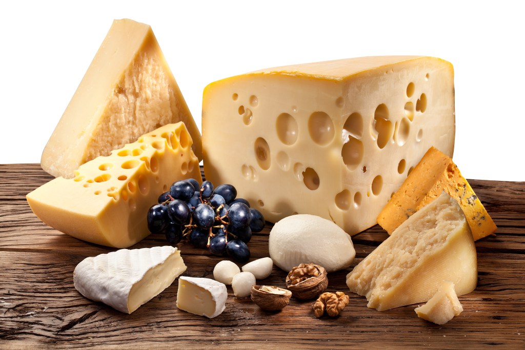 Variety of cheeses