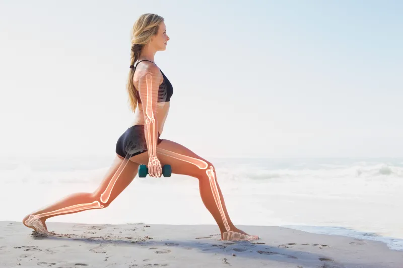 Healthy women's strong skeletal structure