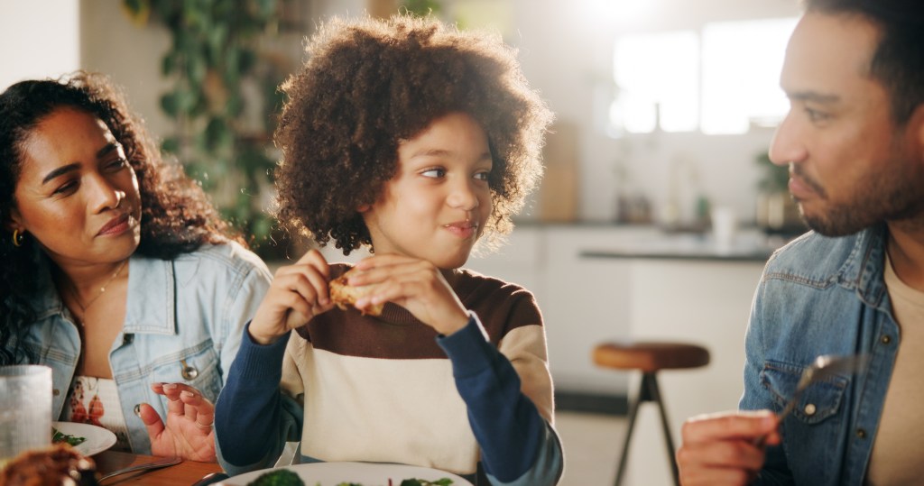 Family sharing a meal