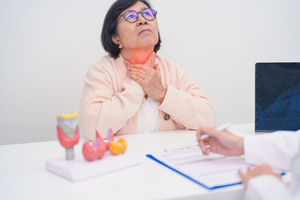 Woman with thyroid problems