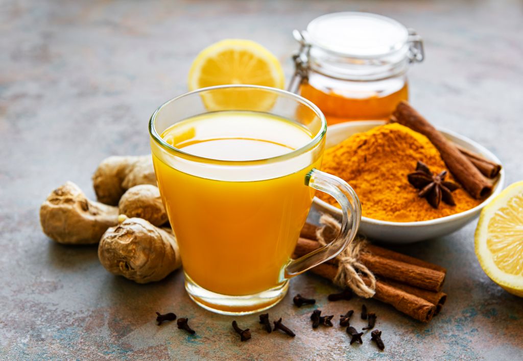 Turmeric tea in a cup