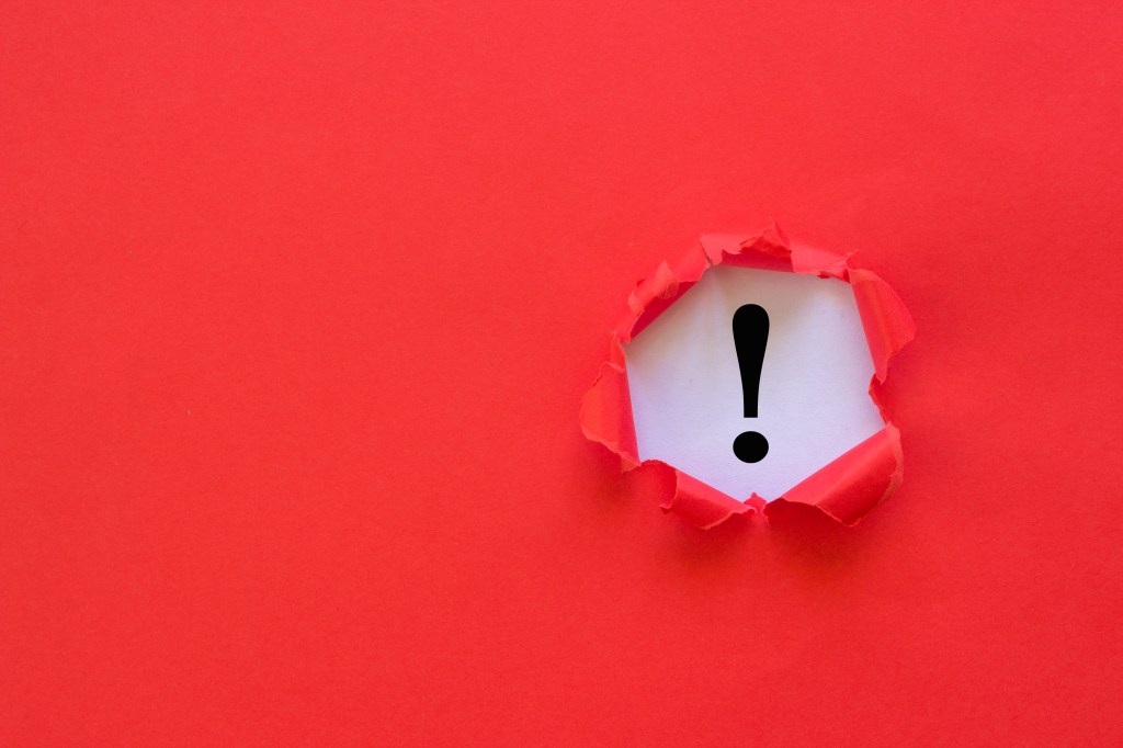 Exclamation mark&nbsp;&nbsp;