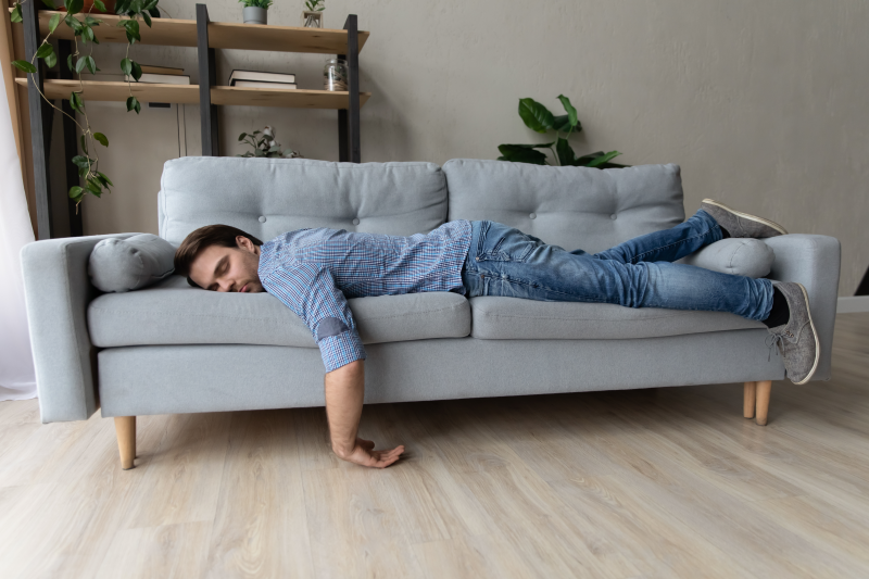 Young man with chronic fatigue